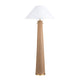 Floor Lamp | 59 Natural Hemp Rope Woven | White Linen Empire Shade
