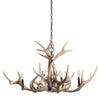 Chandelier with Chain Suspension | Rustic Faux Antler Finish | 36"
