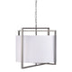Fila 5 Light Chandelier | Satin Gray Metal | White Linen Shade | 26"