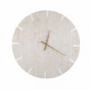 Wall Clock | Sunburst Design | Brown Hands | Whitewashed Wood | 36" Round