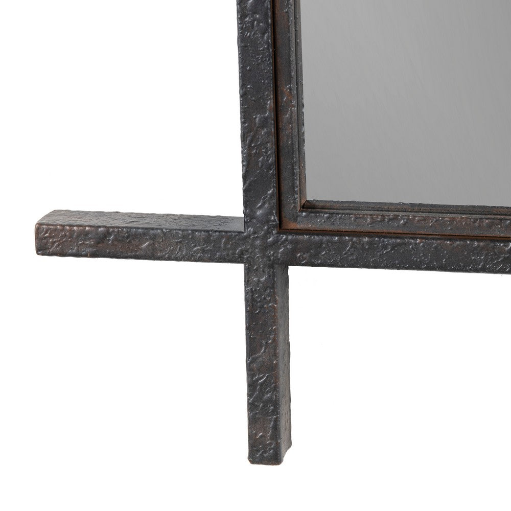 Piya 36x48 Wall Mirror | Extended Frame | Hand-Finished Aged Black Iron