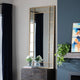 Wall Mirror | Gold Metal Frame | Antique Glass Accents | 36x72 Rectangular