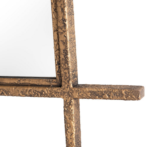 Piya 36x48 Wall Mirror | Extended Frame | Hand Finished Aged Gold Iron