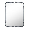 Aisa Wall Mirror | Architectural Shaped Scallop Edge | Black Metal | 36x48