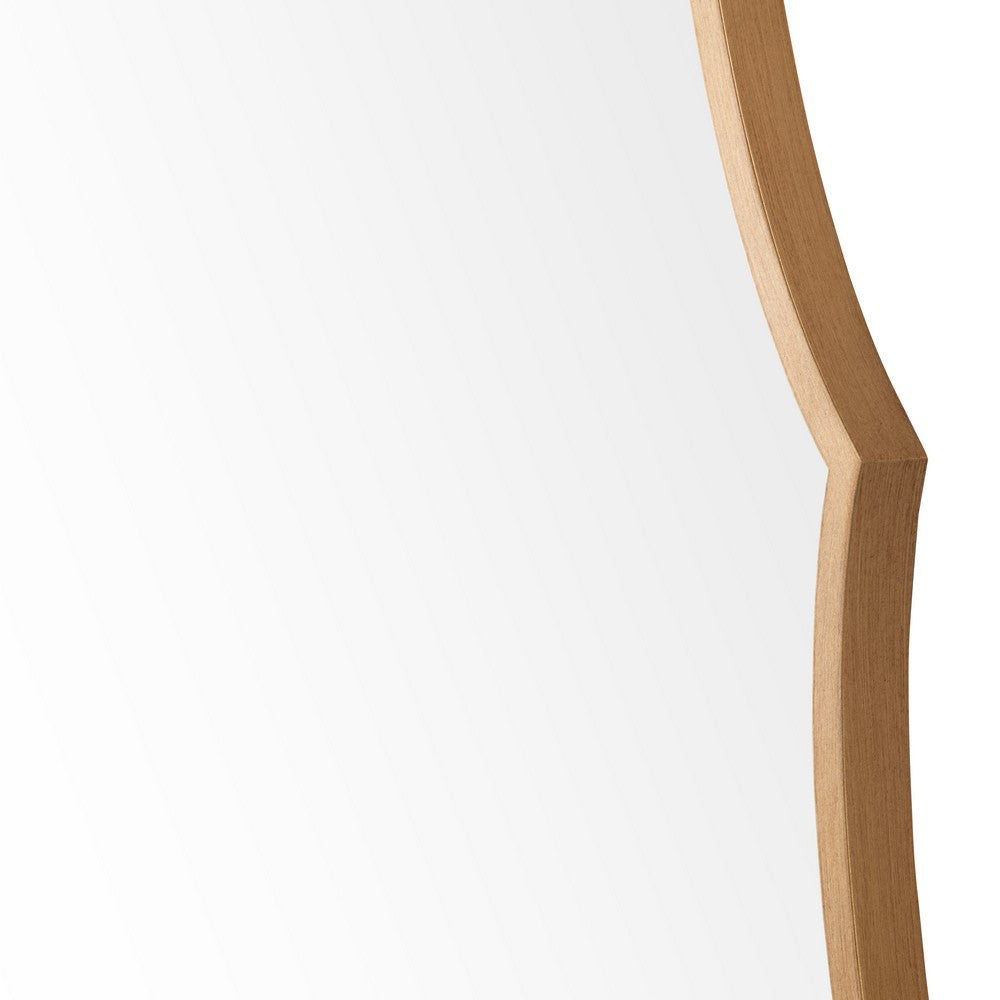 Aisa Wall Mirror | Architectural Shaped Scallop Edge | Gold Metal | 36x48