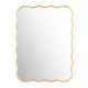 Ston Wall Mirror | Gold Metal Scallop Edges | 30x40 Modern Rectangular