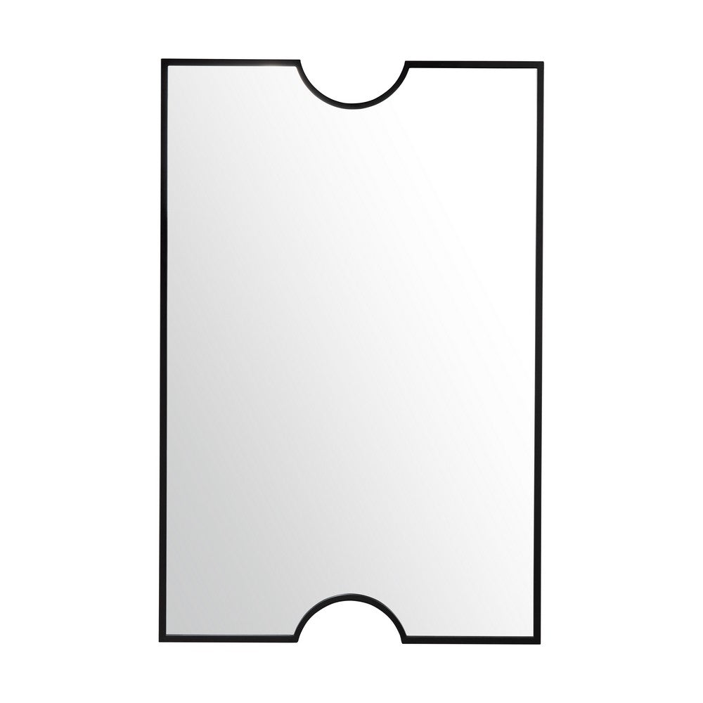 Bany Wall Mirror | Movie Ticket Shape | 32x48 Matte Black Metal Frame