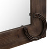 Bott Wall Mirror | Bronze Horse Shoes on Medium Brown Wood Frame | 30x40