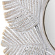 Wall Mirror | Textured Palm Leaves on Frame | Whitewash Metal 36x36 Round