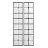 2pc Full Length Mirror | Windowpane Frame | Rounded Edge Black Metal 16x71