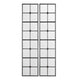 2pc Full Length Mirror | Windowpane Frame | Rounded Edge Black Metal 16x71