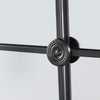 2pc Full Length Mirror | Windowpane Frame | Rounded Edge Black Metal 16x71