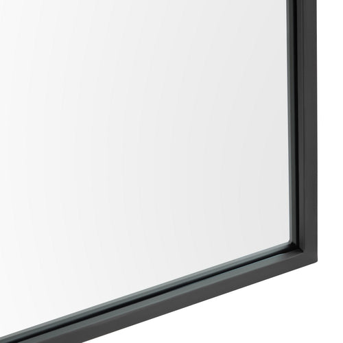 Eros Leaning Mirror | Arched Top Black Metal Frame | 37x73 Transitional