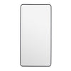 Eros Leaning Mirror | Rounded Edge Black Metal Frame | 37x73 Transitional