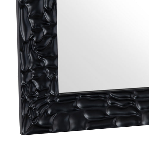 Crestview Dila Wall Mirror | 36x48" Portrait Black Texture Frame