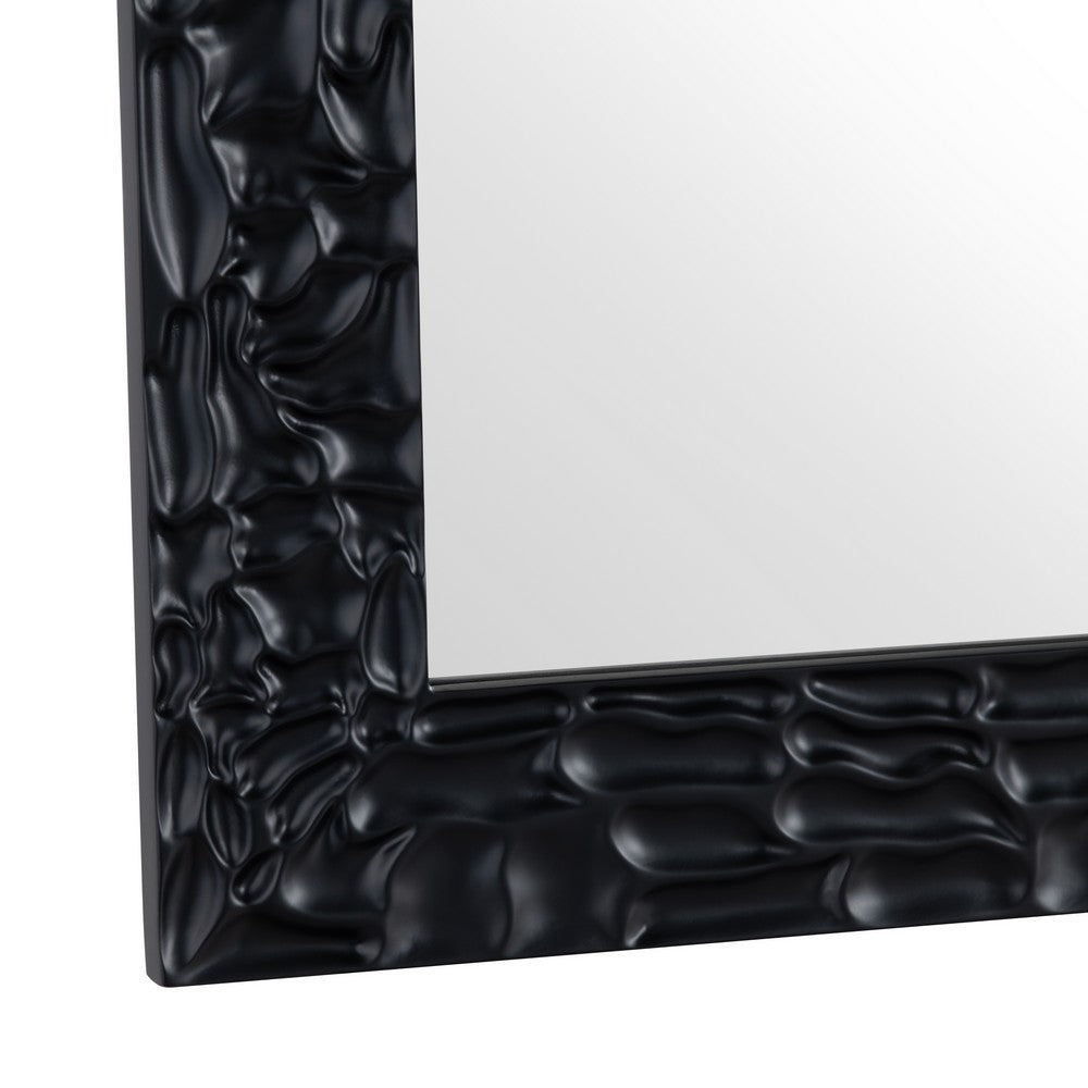 Crestview Dila Wall Mirror | 36x48" Portrait Black Texture Frame