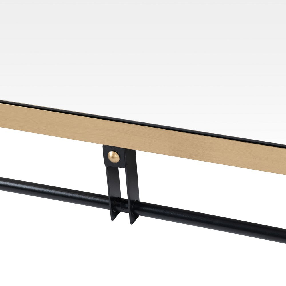 Crestview Medy Wall Mirror | 38x73" Full Body | Black Gold Double Frame
