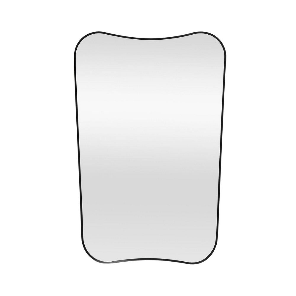 Crestview Wely Wall Mirror | 36x72" Portrait | Black Curved Metal Frame