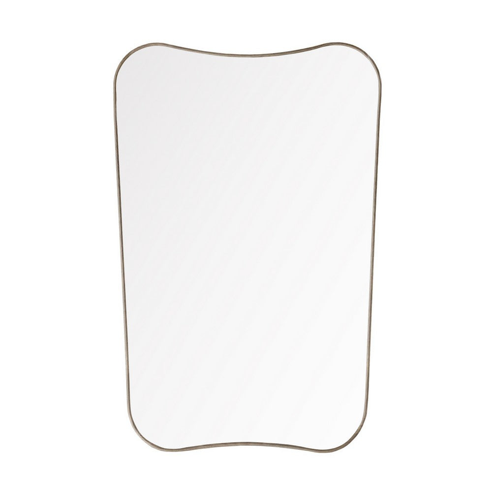 Crestview Wely Wall Mirror | 36x72" Portrait | Gray Curved Metal Frame