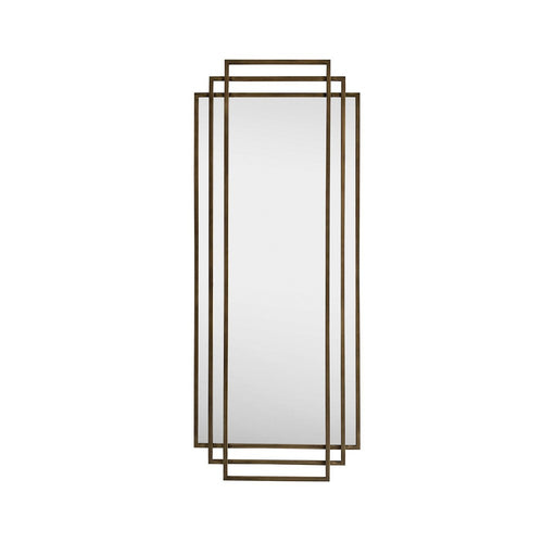 Crestview Yex Wall Mirror | 30x76" Full Body Overlapping Gold Metal Frames