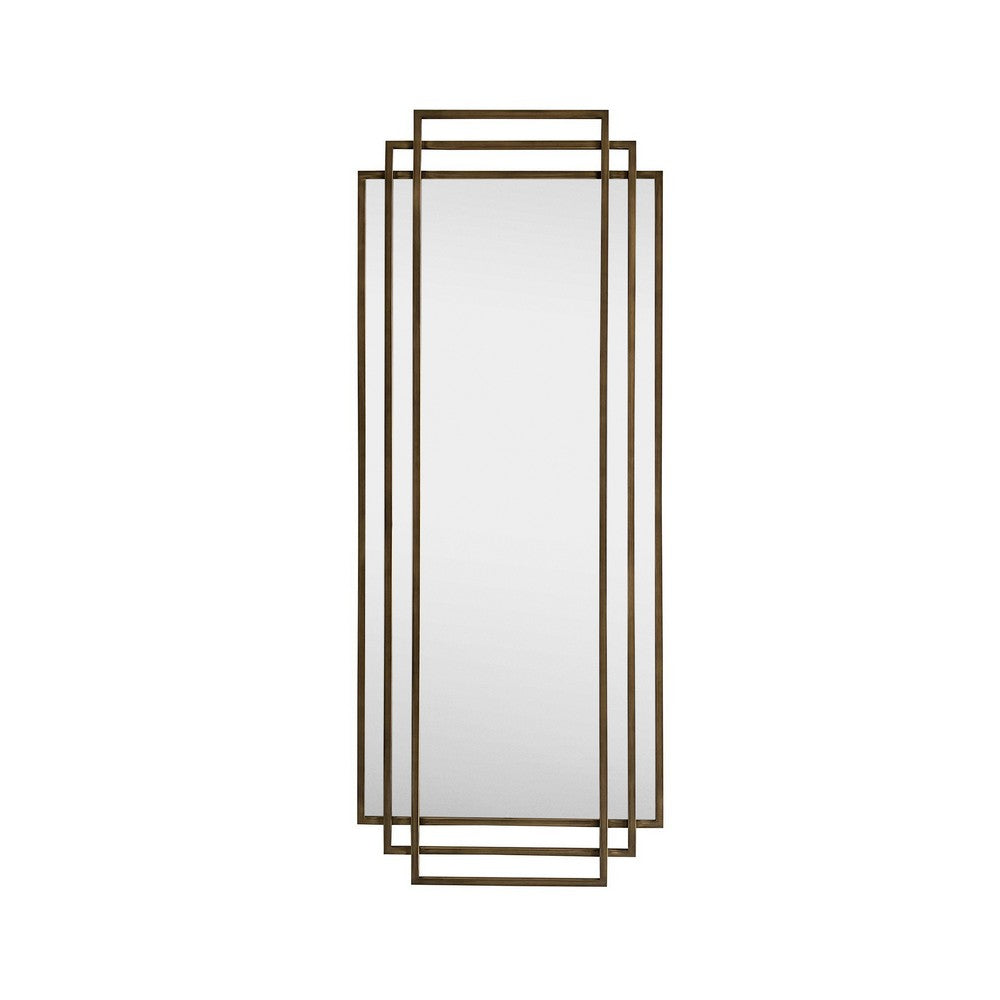 Crestview Yex Wall Mirror | 30x76" Full Body Overlapping Gold Metal Frames