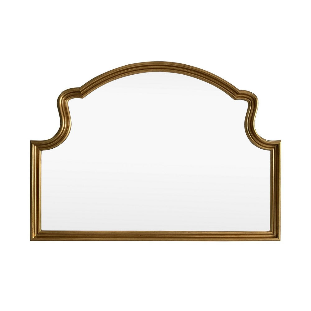 Crestview Misy Wall Mirror | 36x50" Wide | Scroll Motifs Gold Wood Frame
