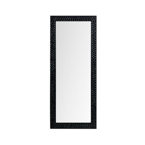 Crestview Dila Wall Mirror | 32x80" Tall Rectangular Textured Black