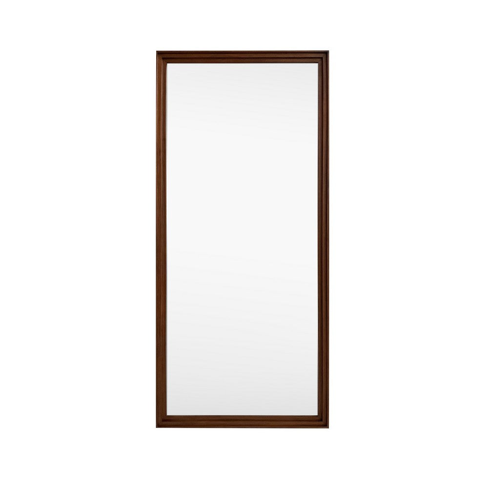 Crestview Ona Wall Mirror | 32x70" Full Body Brown Wood Frame