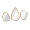 Crestview Sery 3pc Abstract Shape Wall Mirror Set, Wicker Frame