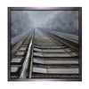Crestview Framed Canvas Gray Railroad Track Painting | 47" Square