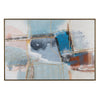 Crestview Framed Canvas Abstract Wall Art Painting | 48x72 Blue & Brown