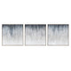 Crestview Square Wall Art Painting Set of 3 | 24" Blue & White Canvas