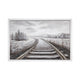 Crestview Framed Canvas Train Tracks Painting | 40x59 Black & Silver