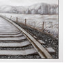 Crestview Framed Canvas Train Tracks Painting | 40x59 Black & Silver