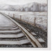 Crestview Framed Canvas Train Tracks Painting | 40x59 Black & Silver