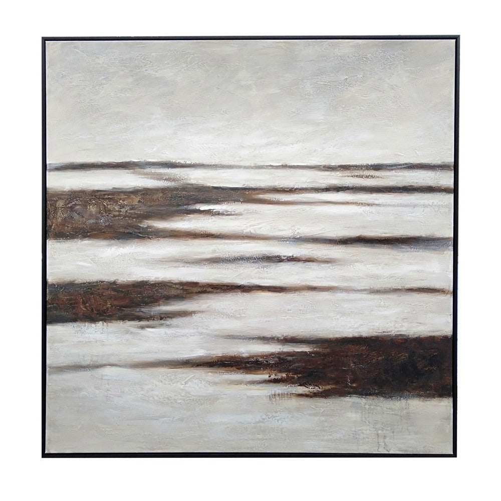 Crestview Framed Square Wall Art Painting | 48x48 Hand Painted Artscape