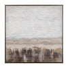 Crestview Misty Dawn Abstract Wall Art Painting | Brown White 49 x 49 Square
