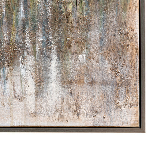 Crestview Lake Landscape Canvas Painting Wall Art | Brown | 50 x 50 Square