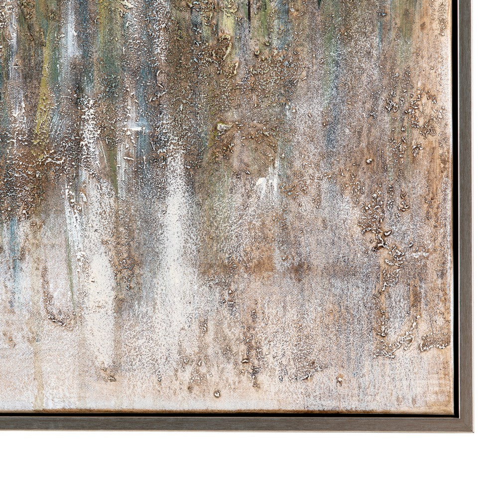 Crestview Lake Landscape Canvas Painting Wall Art | Brown | 50 x 50 Square