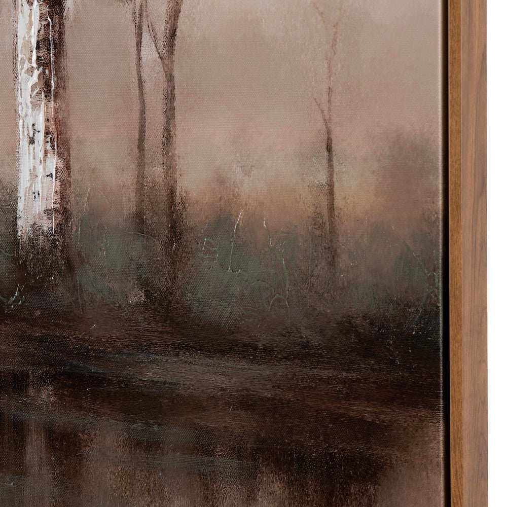 Crestview Framed Landscape Painting Canvas Wall | Blue 40 x 40 Square