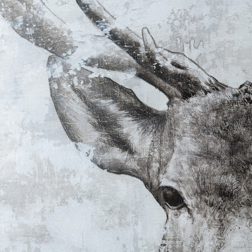 Crestview Deer Buck Canvas Wall Art Painting | Brown White | 40 x 40 Square