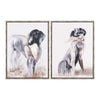 Crestview Hunting Dog Wall Art Painting Set of 2 | Brown & Black 24 x 32