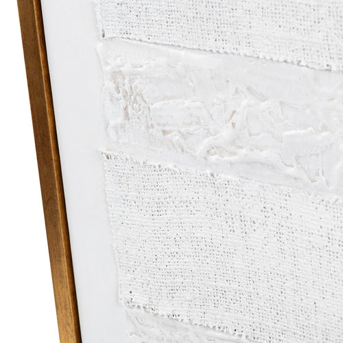 Crestview 3pc Wall Art Decor Set | Textured White | Burlap Canvas