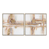 Crestview Wall Painting Set of 2 | Hand Painted Gold Accent Abstract Art