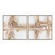 Crestview Wall Painting Set of 2 | Hand Painted Gold Accent Abstract Art
