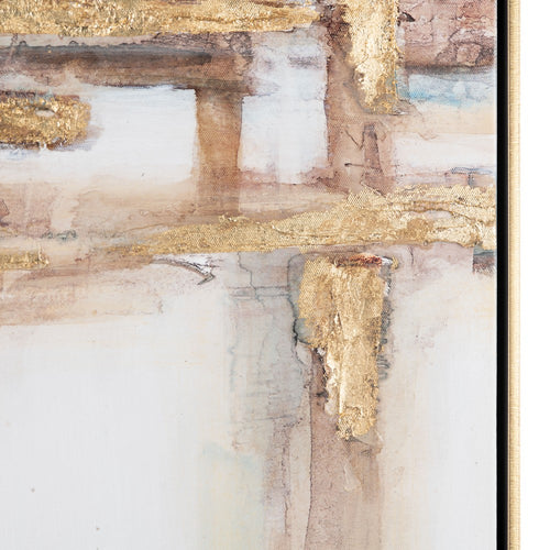 Crestview Wall Painting Set of 2 | Hand Painted Gold Accent Abstract Art