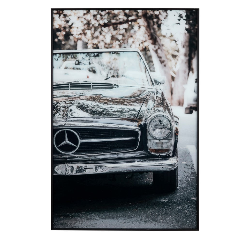 Crestview Vintage Mercedes Print on Tempered Glass | Black 32 x 48