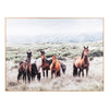 Crestview Abstract Wall Art | Brown Wild Horse Herd Scene | 36 x 48