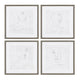 Crestview 4pc Abstract Wall Art Set | Face Expressions | 22" Silver