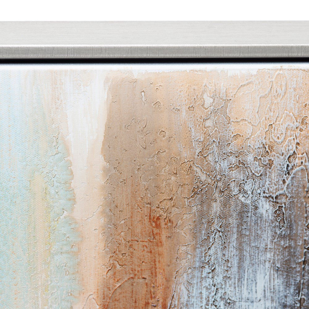 Crestview Abstract Brushstroke Wall Art Painting | Framed Blue Orange 59x79